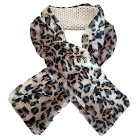 Kenzo-KENZO ultra-soft leopard faux fur and wool scarf-Multiple colors