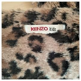 Kenzo-Echarpe ultradouce en laine et fausse fourrure léopard KENZO-Multicolore