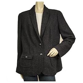 Luisa Spagnoli-Luisa Spagnoli  Blue Wool Silk Blend Fitted Two Buttons Blazer jacket size 48-Blue