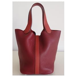Hermès-Hermès Picotin bag 18 Lock-Red