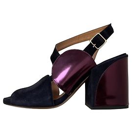 Dries Van Noten Sandali Blu Metallico