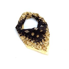 MCM BANDANA PANO ALGODÃO MARROM CREME OURO Outro