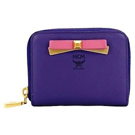 MCM COMPARTMENT WALLET PURPLE SMALL WITH BOX Purple
