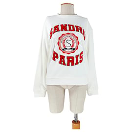 Sweatshirt Sandro Branco de Algodão Branco Multicor