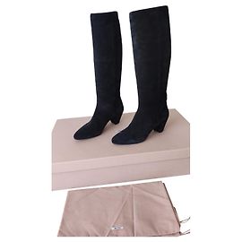 Bottes Miu Miu en daim noir Taille 39 Noir