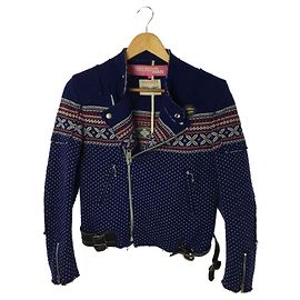 Junya Watanabe × Lewis Leathers Rider Jacket Navy blue