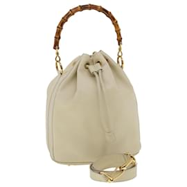 Gucci-GUCCI Bambou Sac à Bandoulière Cuir 2façon Beige Auth ki2311-Beige