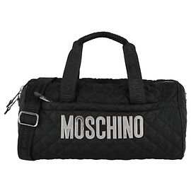 Borsone Moschino in nylon trapuntato con logo Nero