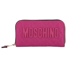 Moschino Carteira acolchoada com logo e zíper Rosa