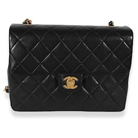 Chanel-Chanel Vintage Black Quilted Lambskin Classic Mini Flap Bag -Black