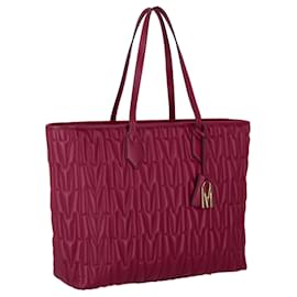 Moschino-Moschino M-Quilted Leather Tote-Pink