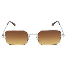 Brioni Rectangle Metal Sunglasses Silvery