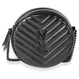 Saint Laurent-Saint Laurent So Black Matelasse Leather Vinyle Round Camera Bag -Black