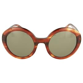Alexander Mcqueen-Alexander McQueen Round-Frame Sunglasses-Brown