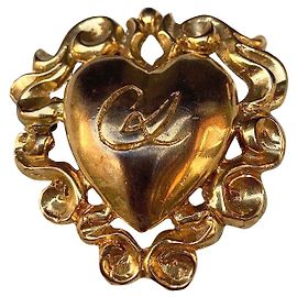 Sublime broche Christian Lacroix cœur baroque Bijouterie dorée