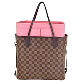 Louis Vuitton-Louis Vuitton Louis Vuitton Neverfull Mm Damier Ebene Tote Pink Bag W/added insert A947 N41603 -Pink