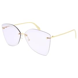 Alexander Mcqueen-Aviator-Style Sunglasses-Golden