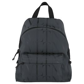 Zaino in canvas con logo stampato Valentino Nero