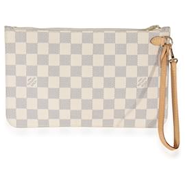Louis Vuitton-Louis Vuitton Damier Azur Neverfull Pochette-Branco