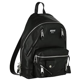 Moschino-Moschino Biker Jacket Leather Backpack-Black