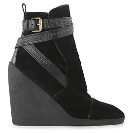Bottines à talons compensés en daim noir Louis Vuitton Crossroads Noir