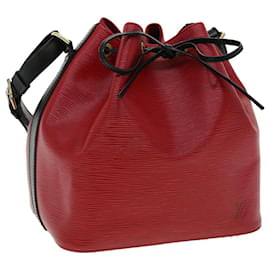 Louis Vuitton-LOUIS VUITTON Epi Bicolor Petit Noe Shoulder Bag Red Black M44172 LV Auth ro443-Black,Red