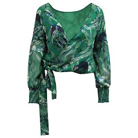 Ba&Sh Camisa Ba & Sh Wrap em seda verde Verde