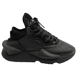 Y3-Y-3 Kaiwa Sneakers in Black Leather-Black