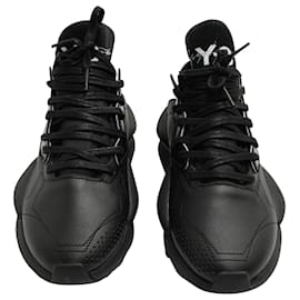 Y3-Y-3 Kaiwa Sneakers in Black Leather-Black