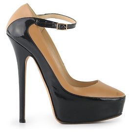Jimmy Choo Scarpe con plateau in vernice nera e pelle nuda Nero