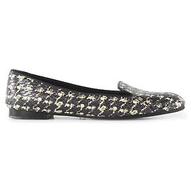 Mocassins de pele de cobra Christian Dior preto e branco Preto