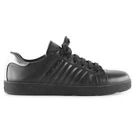 Prada-Prada Black Leather Low Top Sneakers-Black