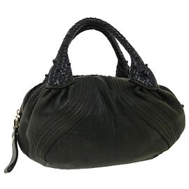 FENDI Spy Bag Sac à Main Cuir Marron Auth bs2426 Marron