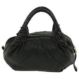 Fendi-FENDI Spy Bag Hand Bag Leather Brown Auth bs2426-Brown