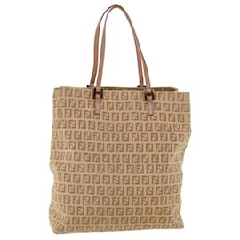 Fendi-FENDI Zucchino Canvas Tote Bag Pink Auth rd3145-Pink