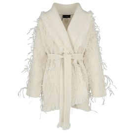 Alanui Bestickter Feder-Cardigan Weiß