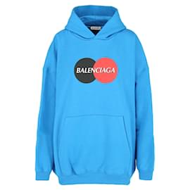 Balenciaga-Uniform übergroßer Hoodie-Blau