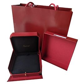 Cartier Halsketten-Anhänger-Box mit Papiertüte Rot