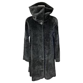 Max Mara-Max Mara casaco preto de alpaca e lã-Preto