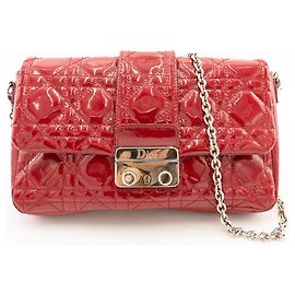 Lady Dior Pochette Cuir Vernis Rouge Rouge