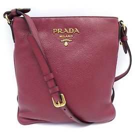 NOVA BOLSA PRADA 1BH142 BOLSA TRANSVERSAL DE COURO GRÃO BORGONHA Bordeaux