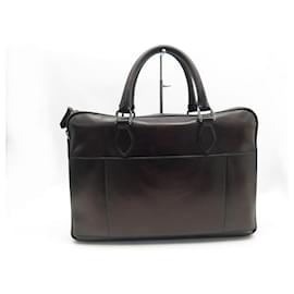 Berluti-BERLUTI BAG ONE DAY BAG 41CM BROWN PATINA LEATHER BRIEFCASE-Brown
