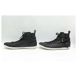 Louis Vuitton-NEW LOUIS VUITTON FALCON HIGH TOP SNEAKERS SHOES 7 IT 42 LEATHER SNEAKERS-Black