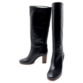Céline BOTAS DE EQUITAÇÃO CELINE COM SALTO 36 botas de couro preto Preto