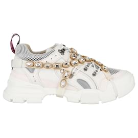 Gucci-Flashtrek Chunky Leather Sneakers-White