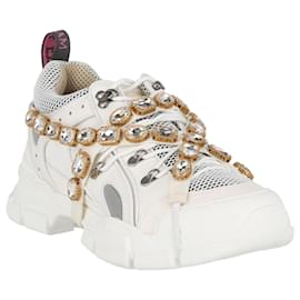 Gucci-Flashtrek Chunky Leather Sneakers-White