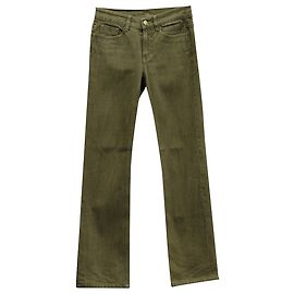 Pantalones rectos Loro Piana de algodón verde Verde