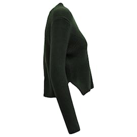 Sandro-Suéter Sandro Paris Knitwear com zíper em lã verde-Verde,Verde oliva