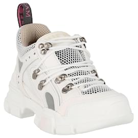 Gucci-Gucci Flashtrek Leather Sneakers-White