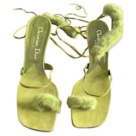 Christian Dior-AH sandálias de passarela de alta costura97/98 Dior x Galliano-Verde claro
